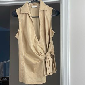 New York & company collared sleeveless blouse